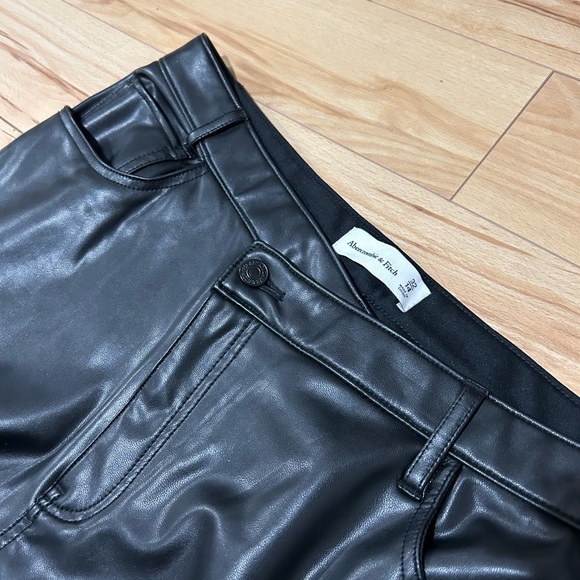 Abercrombie Leather Black Pants - Picture 1 of 2